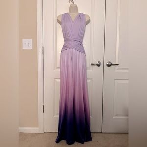 Lavender Women Transformer Convertible Multi Way Wrap Maxi Dress XL Stretchable